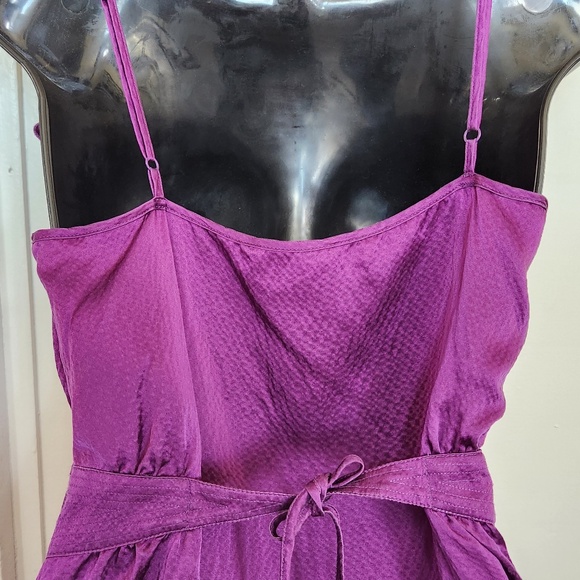 Marc by Marc Jacobs purple textured silk ruffled mini Dress Sz 4 pockets - Picture 5 of 8